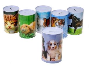 Opakowanie Skarbonka metalowa zwierzątka 14,5x10cm MIX