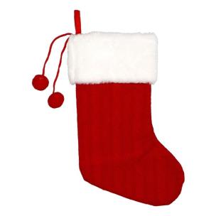 Opakowanie Skarpeta z pomponami czerwona