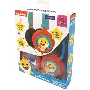 Składane słuchawki przewodowe stereo Baby Shark z głośnością bezpieczną dla dzieci Lexibook HP015BS. Wydawca: Lexibook. Multiszop.pl Opakowanie Składane słuchawki przewodowe stereo Baby Shark z głośnością bezpieczną dla dzieci Lexibook HP015BS