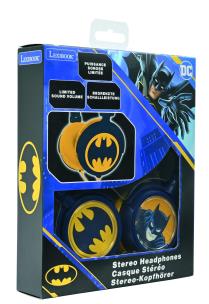 Składane słuchawki przewodowe stereo Batman z głośnością bezpieczną dla dzieci Lexibook HP015BAT. Wydawca: Lexibook. Multiszop.pl Opakowanie Składane słuchawki przewodowe stereo Batman z głośnością bezpieczną dla dzieci Lexibook HP015BAT