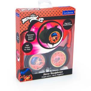 Składane słuchawki przewodowe stereo Miraculous z głośnością bezpieczną dla dzieci  Lexibook HP015MI. Wydawca: Lexibook. Multiszop.pl Opakowanie Składane słuchawki przewodowe stereo Miraculous z głośnością bezpieczną dla dzieci  Lexibook HP015MI