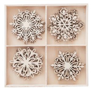 Śnieżynki z drewna 20szt. Wydawca: Dalprint. Multiszop.pl Opakowanie Śnieżynki z drewna 20szt