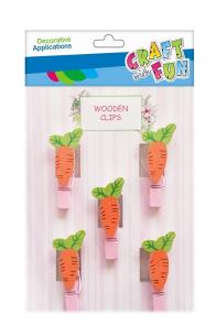 Opakowanie Spinacze dekoracyjne drewniane marchewka 5szt