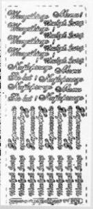 Opakowanie Stiker ażurowy z napisami polskimi10x23cm srebrny