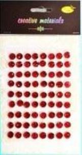 Opakowanie Stiker z kryształkami 10mm 72szt czerwony