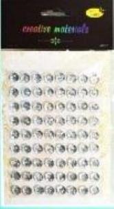 Opakowanie Stiker z kryształkami 10mm 72szt srebrny