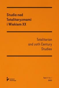 Okładka książki Studia nad Totalitaryzmami i Wiekiem XX tom VII (2023) / Totalitarian an 20th Century Studies vol. VII (2023)