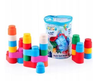 Super miękkie klocki 30 sztuk. Wydawca: Dumel. Multiszop.pl Opakowanie Super miękkie klocki 30 sztuk