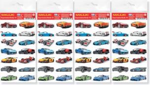 Opakowanie Supersamochody 01 Naklejki 4 sztuki zgrzewka