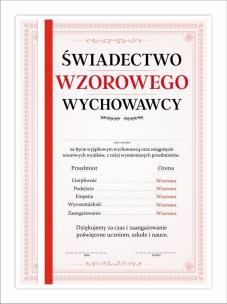 Opakowanie Świadectwo A4 wzorowego wychowawcy - pasek 10szt