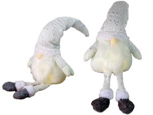 Opakowanie Świąteczny skrzat świecący szary 40cm