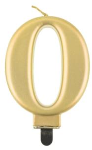 Opakowanie Świeczka cyferka 0 Beauty&Charm metalik złota 8cm