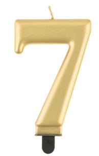 Opakowanie Świeczka cyferka 7 Beauty&Charm metalik złota 8cm