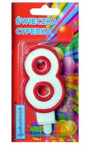 Opakowanie Świeczka cyferka 8