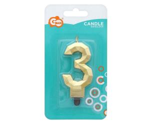 Opakowanie Świeczka Cyfra 3 Diament 7.6cm