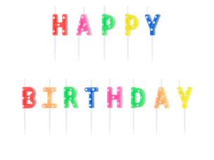Opakowanie Świeczki urodzinowe Happy Birthday 2.5cm 13szt