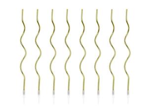 Opakowanie Świeczki urodzinowe zakręcone złote 14cm 8szt