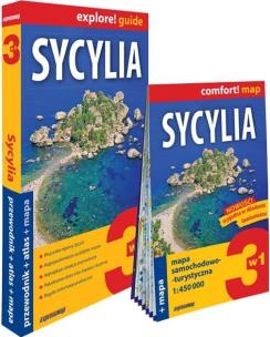 Sycylia 3w1: przewodnik + atlas + mapa. Autor: Fundowicz-Skrzyńska Agnieszka. Multiszop.pl Okładka książki Sycylia 3w1: przewodnik + atlas + mapa