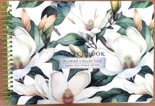 Opakowanie Szkicownik A5/60K gładki Białe kwiaty