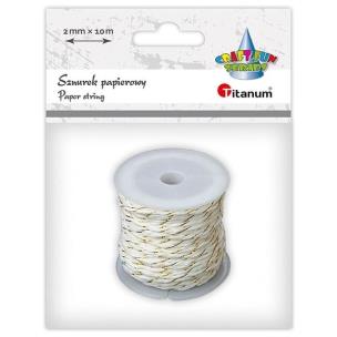 Opakowanie Sznurek papierowy 2mm 10m biało-złoty