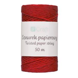 Opakowanie Sznurek papierowy skręcany czerwony 50m