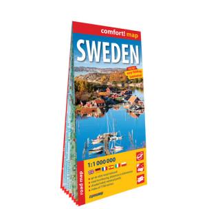 Szwecja Sweden laminowana mapa samochodowa 1:1 000 000. Autor:   Praca zbiorowa. Multiszop.pl Okładka książki Szwecja Sweden laminowana mapa samochodowa 1:1 000 000