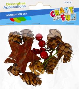 Szyszki naturalne z akcesoriami 14szt. Wydawca: Craft With Fun. Multiszop.pl Opakowanie Szyszki naturalne z akcesoriami 14szt