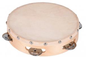 Opakowanie Tamburyn z naturalnej skóry z 5 talerzykami