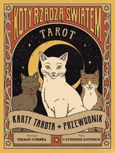 Tarot: Koty rządzą światem. Karty + przewodnik. Autor: Davidson Catherine. Multiszop.pl Okładka książki Tarot: Koty rządzą światem. Karty + przewodnik