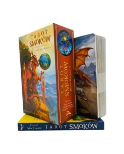 Tarot Smoków (książka + karty). Autor: Firat Solhan, Shawn MacKenzie. Multiszop.pl Okładka książki Tarot Smoków (książka + karty)