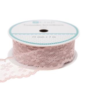 Tasiemka koronkowa pudrowo-rózowa 2,5cmx2m. Wydawca: Dalprint. Multiszop.pl Opakowanie Tasiemka koronkowa pudrowo-rózowa 2,5cmx2m