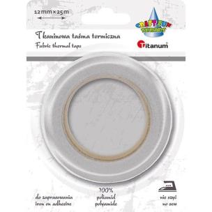 Opakowanie Taśma termiczna tkaninowa 12mm 25m biała