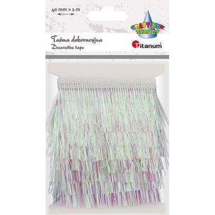 Opakowanie Taśma z frędzlami plastikowymi 40mm 1m biała