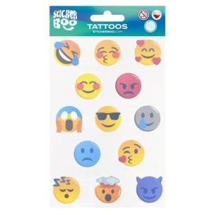Tatuaże Emotikony. Wydawca: Sticker Boo. Multiszop.pl Opakowanie Tatuaże Emotikony