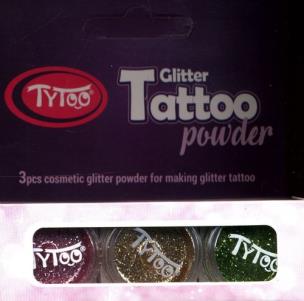 Opakowanie Tatuaże Zestaw brokatów 3 kolory złoty różowy i zielony