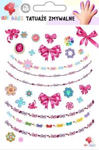 Opakowanie Tatuaże zmywalne dla dzieci Biżuteria kokardki