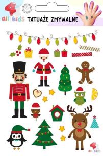 Tatuaże zmywalne dla dzieci Boże Narodzenie 4. Wydawca: All4Kids. Multiszop.pl Opakowanie Tatuaże zmywalne dla dzieci Boże Narodzenie 4