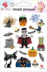 Opakowanie Tatuaże zmywalne dla dzieci Halloween 1