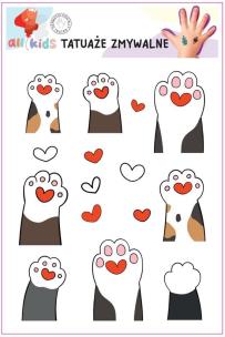 Opakowanie Tatuaże zmywalne dla dzieci Kocie łapki