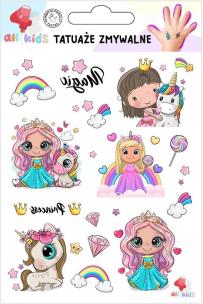 Opakowanie Tatuaże zmywalne dla dzieci Księżniczki jednorożce