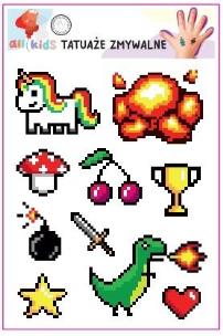 Opakowanie Tatuaże zmywalne dla dzieci Piksele