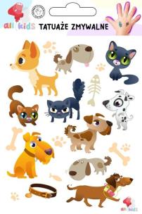 Opakowanie Tatuaże zmywalne dla dzieci Psy i koty