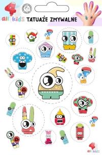 Opakowanie Tatuaże zmywalne dla dzieci Stwory Potwory