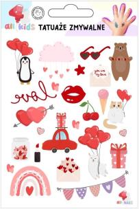 Opakowanie Tatuaże zmywalne dla dzieci Walentynki