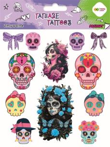 Tatuaże zmywalne Pink skulls HAPPY COLOR. Wydawca: GDD. Multiszop.pl Opakowanie Tatuaże zmywalne Pink skulls HAPPY COLOR