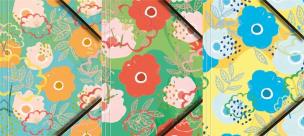 Opakowanie Teczka A4 kartonowa z gumką narożną kwiaty (6szt)