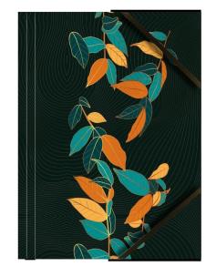 Opakowanie Teczka A4 kartonowa z gumką narożną liście (6szt)