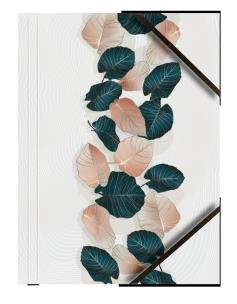 Opakowanie Teczka A4 kartonowa z gumką narożną liście (6szt)