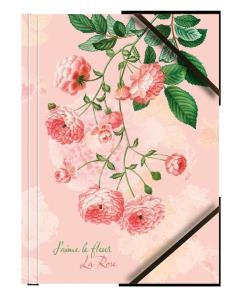 Opakowanie Teczka A4 kartonowa z gumką narożną róże (6szt)