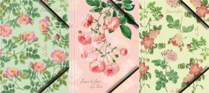 Opakowanie Teczka A4 kartonowa z gumką narożną róże (6szt)